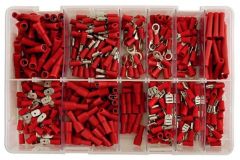 Assortiment de 260 cosses électriques rouges