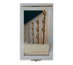 Coffret 4 mèches HSS titanium à gauche coupe anti-horaire 3, 4, 6, 7 mm