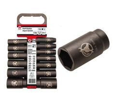 Jeu de douilles longues à choc 1/2 lg 75mm de 10 au 32