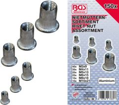 Assortiment de 150 inserts alu de M3 à M10