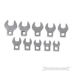 10 embouts clés plates pour carré 3/8 10 à 19 mm Silverline