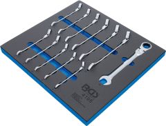  Jeu de clés mixtes à cliquet articulées 8 - 19 mm - 12 pièces - Insert de servante d'atelier 2/3