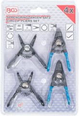 Jeu de pinces à circlips | pour petits circlips | 80 mm | 4 pièces