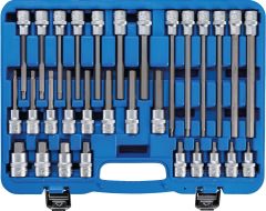 Jeu de douilles à embouts 12,5 mm (1/2") six pans intérieurs 30 pièces