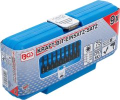 Jeu de douilles à embouts à choc 12,5 mm 1/2 Profil T Torx Plus T20 - T70 9 pièces