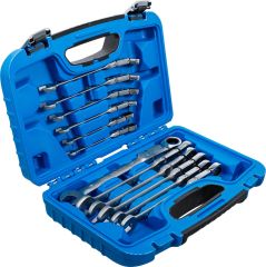 Jeu de clés mixtes à cliquet à double articulation pliable 8 - 19 mm 12 pièces