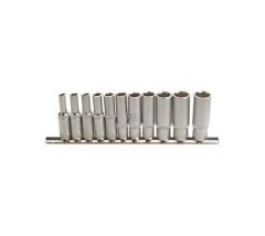 Jeu de 11 douilles longueur 4 à 13 mm / empreinte 1/4