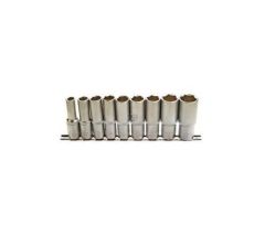9 DOUILLES LONGUES DU 10 AU 24MM CARRE 1/2