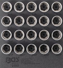 Jeu de 20 douilles pour boulons antivol Volvo série 7600
