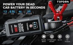 Topdon JS1200 Booster Batterie 1200A 10000mAh Jump Starter Démarreur de Voiture